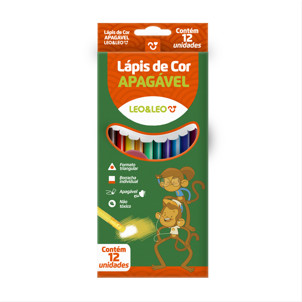 LÁPIS 12 CORES APAGÁVEL