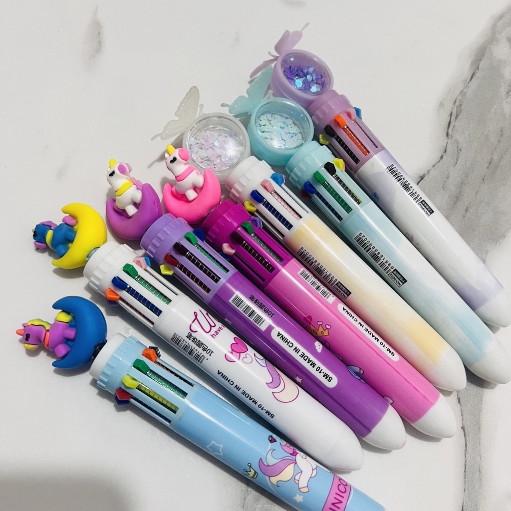 CANETA 10 CORES MASCOTES