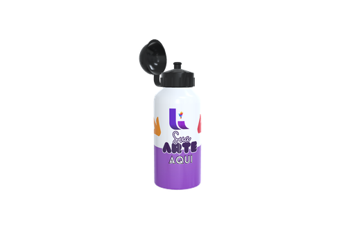 [SQUEEZE PERSONALIZADA DUAS TAMPAS] SQUEEZE DE ALUMÍNIO BRANCA PESONALIZADA 2 BICOS 600ML
