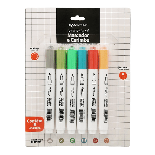 CANETA DUAL MARCADOR E CARIMBO JOCAR OFFICE